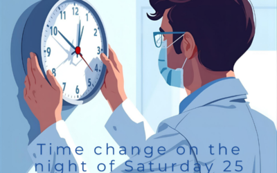 Time change on the night of Saturday 25 to Sunday 26 October