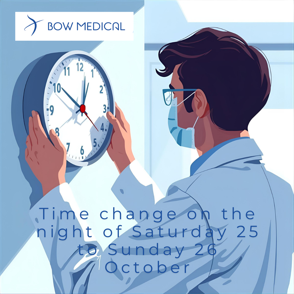 Time change on the night of Saturday 25 to Sunday 26 October